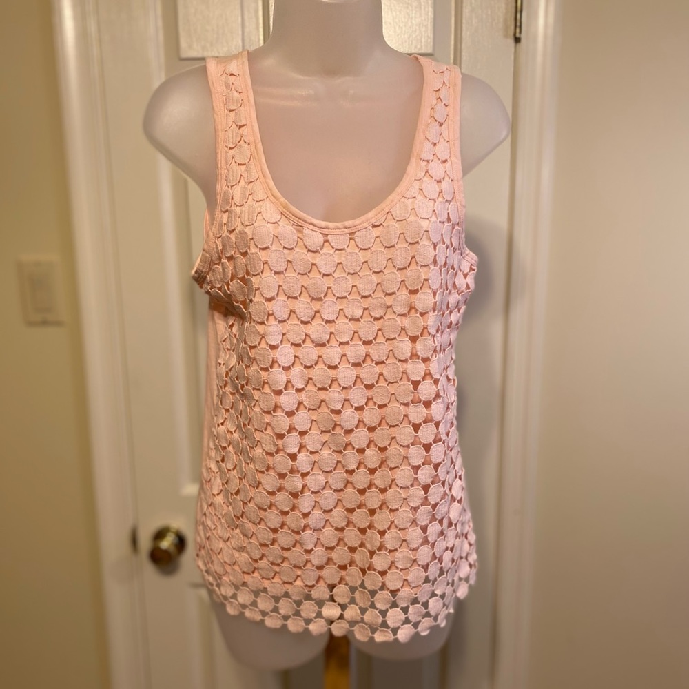 J. Crew - Light pink tank top with pink polka dots, Size: XS
